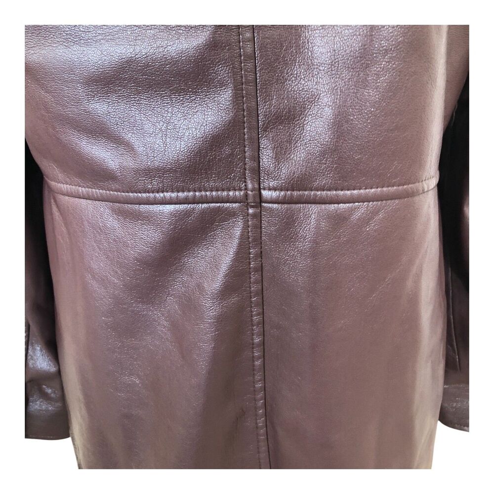 Chico's Chocolate Brown Corpcore Country Western Faux Leather Snap‎ Jacket  S - Picture 12 of 16